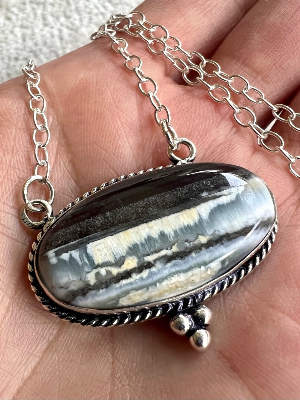 925 HIGH⚡️VIBE Owyhee Opal Calming Pendant Necklace